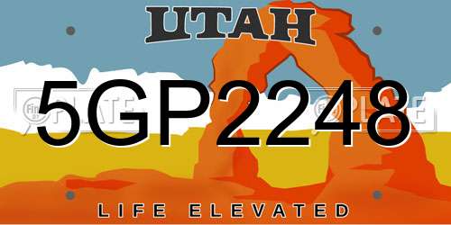 5GP2248 Utah License Plate