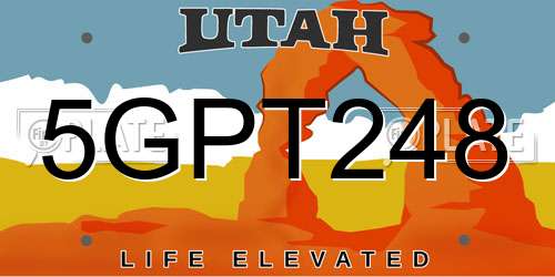 5GPT248 Utah License Plate