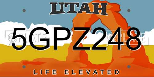 5GPZ248 Utah License Plate