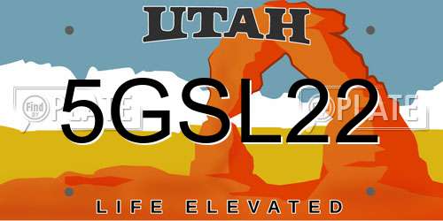 5GSL22 Utah License Plate