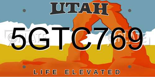 5GTC769 Utah License Plate