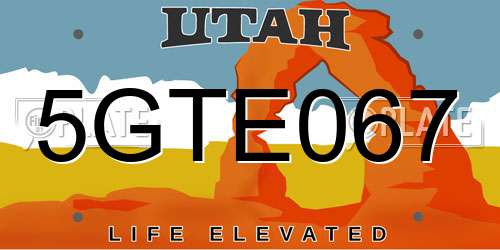 5GTE067 Utah License Plate