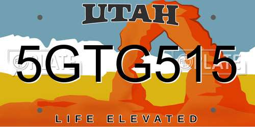 5GTG515 Utah License Plate