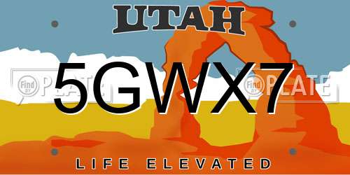 5GWX7 Utah License Plate