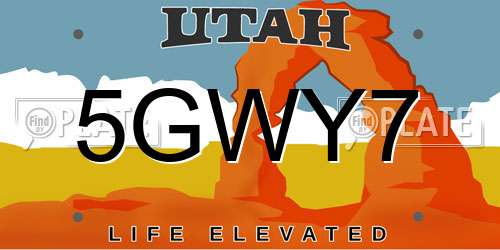 5GWY7 Utah License Plate