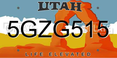 5GZG515 Utah License Plate