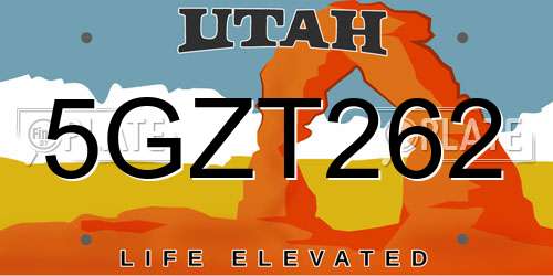 5GZT262 Utah License Plate