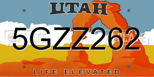 5GZZ262 Utah License Plate