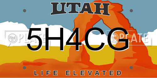 5H4CG Utah License Plate