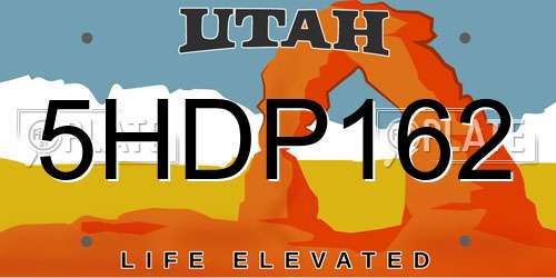 5HDP162 Utah License Plate