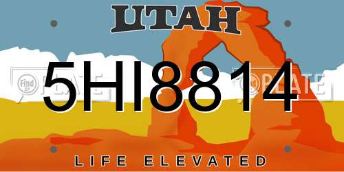 5HI8814 Utah License Plate