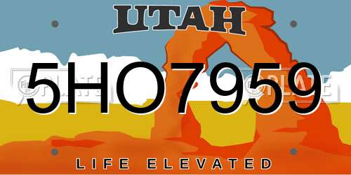 5HO7959 Utah License Plate