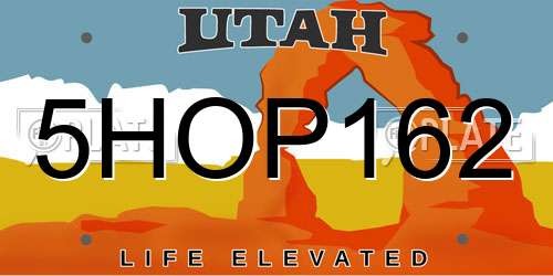 5HOP162 Utah License Plate