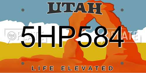 5HP584 Utah License Plate