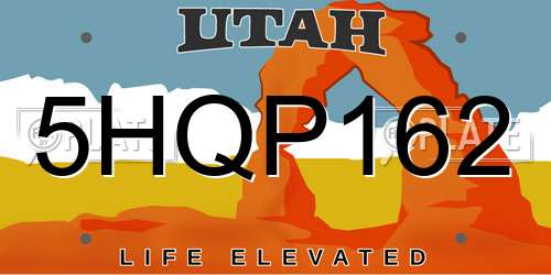 5HQP162 Utah License Plate