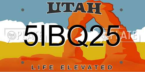 5IBQ25 Utah License Plate