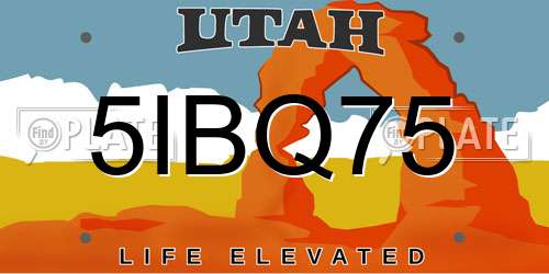 5IBQ75 Utah License Plate