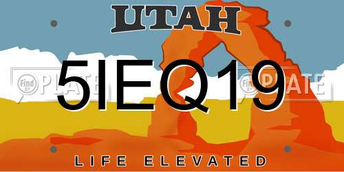 5IEQ19 Utah License Plate