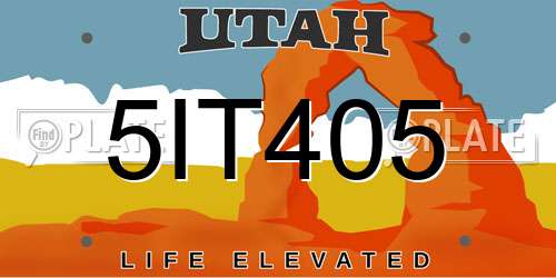 5IT405 Utah License Plate