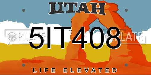 5IT408 Utah License Plate