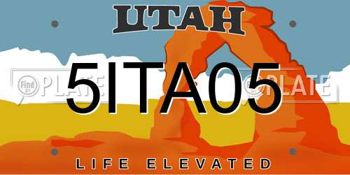 5ITA05 Utah License Plate