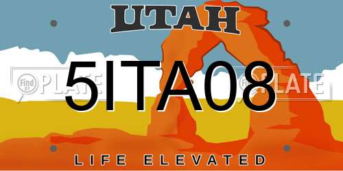 5ITA08 Utah License Plate