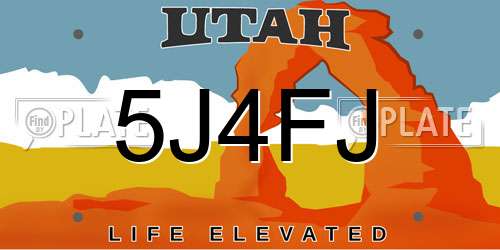 5J4FJ Utah License Plate