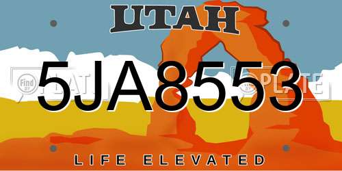 5JA8553 Utah License Plate