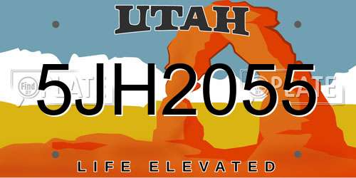 5JH2055 Utah License Plate