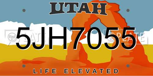 5JH7055 Utah License Plate