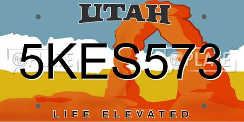 5KES573 Utah License Plate