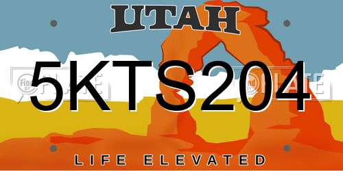 5KTS204 Utah License Plate