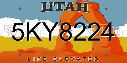 5KY8224 Utah License Plate