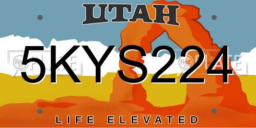 5KYS224 Utah License Plate
