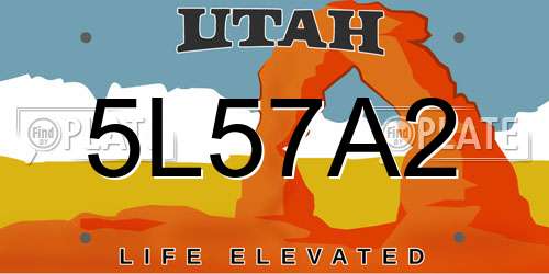 5L57A2 Utah License Plate