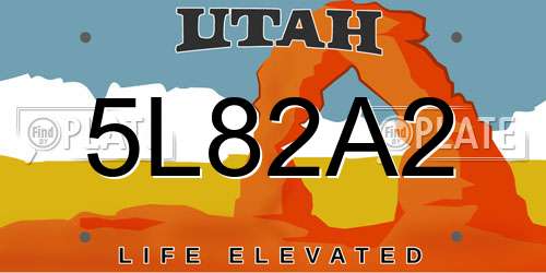 5L82A2 Utah License Plate