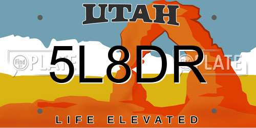 5L8DR Utah License Plate