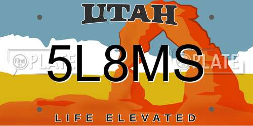 5L8MS Utah License Plate