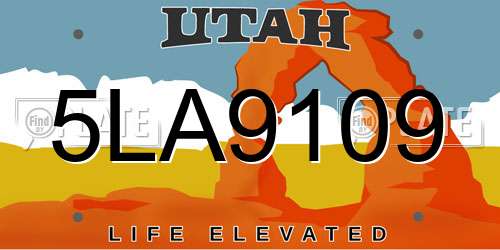 5LA9109 Utah License Plate