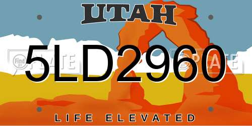 5LD2960 Utah License Plate