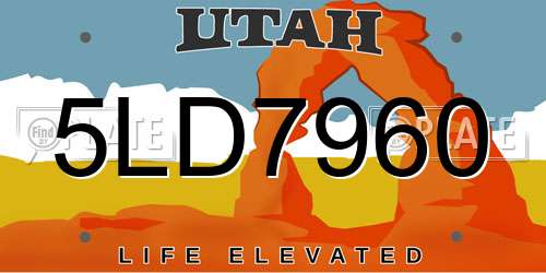 5LD7960 Utah License Plate