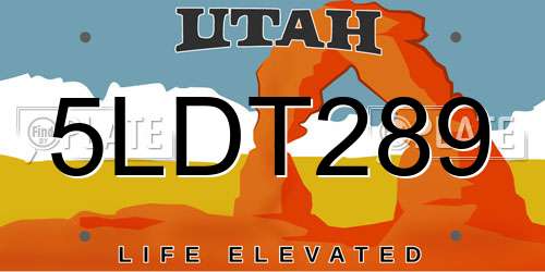5LDT289 Utah License Plate