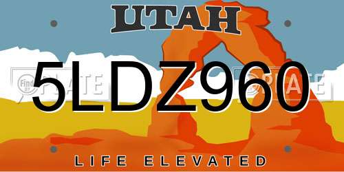 5LDZ960 Utah License Plate