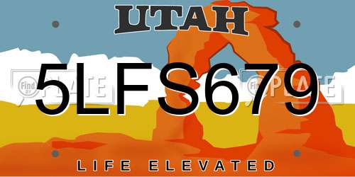 5LFS679 Utah License Plate
