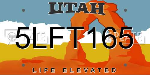 5LFT165 Utah License Plate