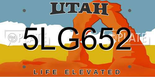 5LG652 Utah License Plate