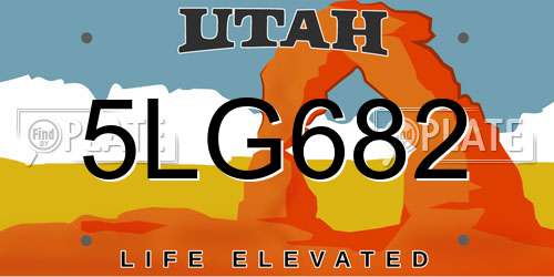 5LG682 Utah License Plate