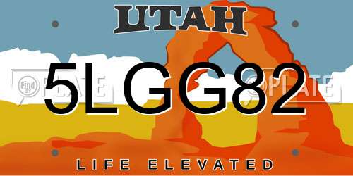 5LGG82 Utah License Plate