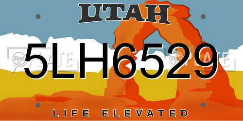 5LH6529 Utah License Plate