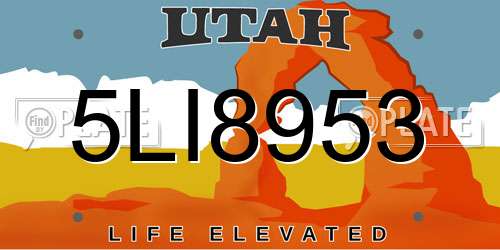 5LI8953 Utah License Plate